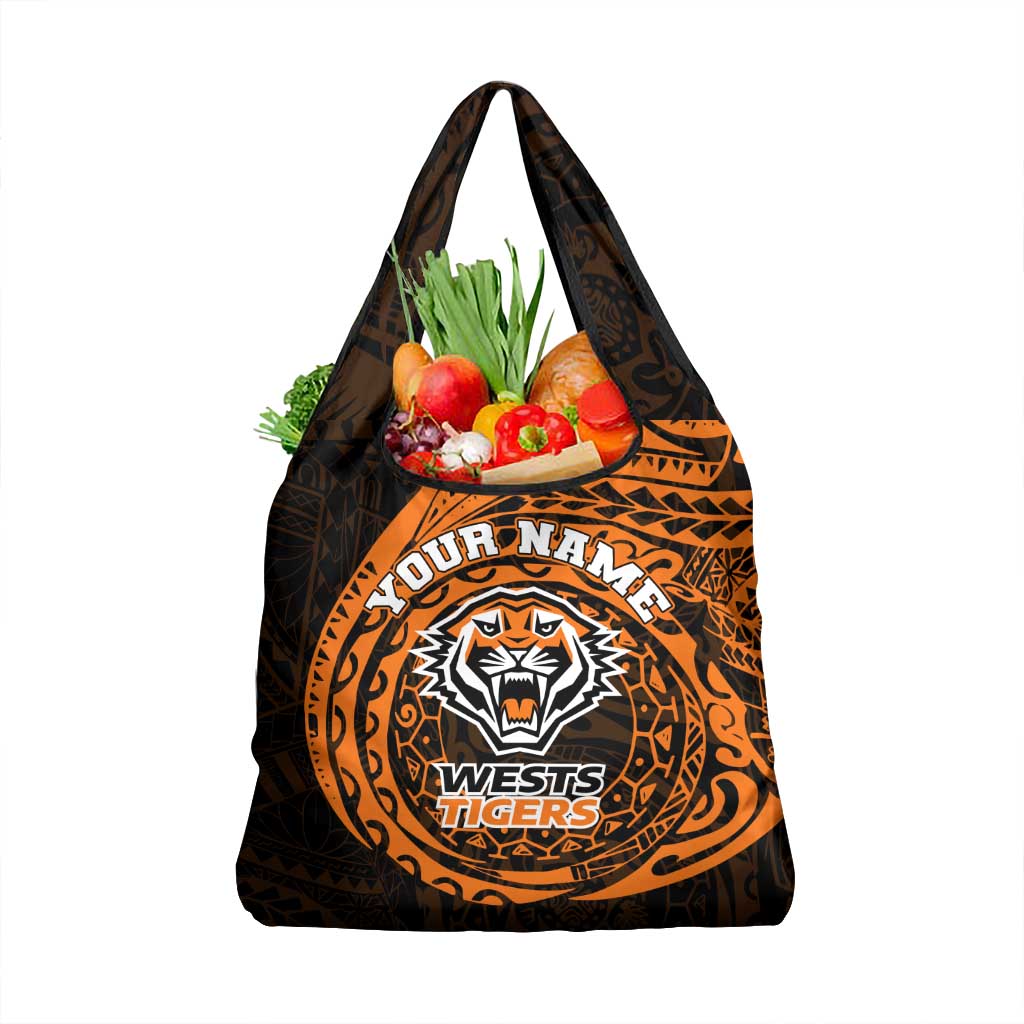 Personalized Wests Tigers Grocery Bag Polynesian Tribal Chest and Sleeve Tattoo