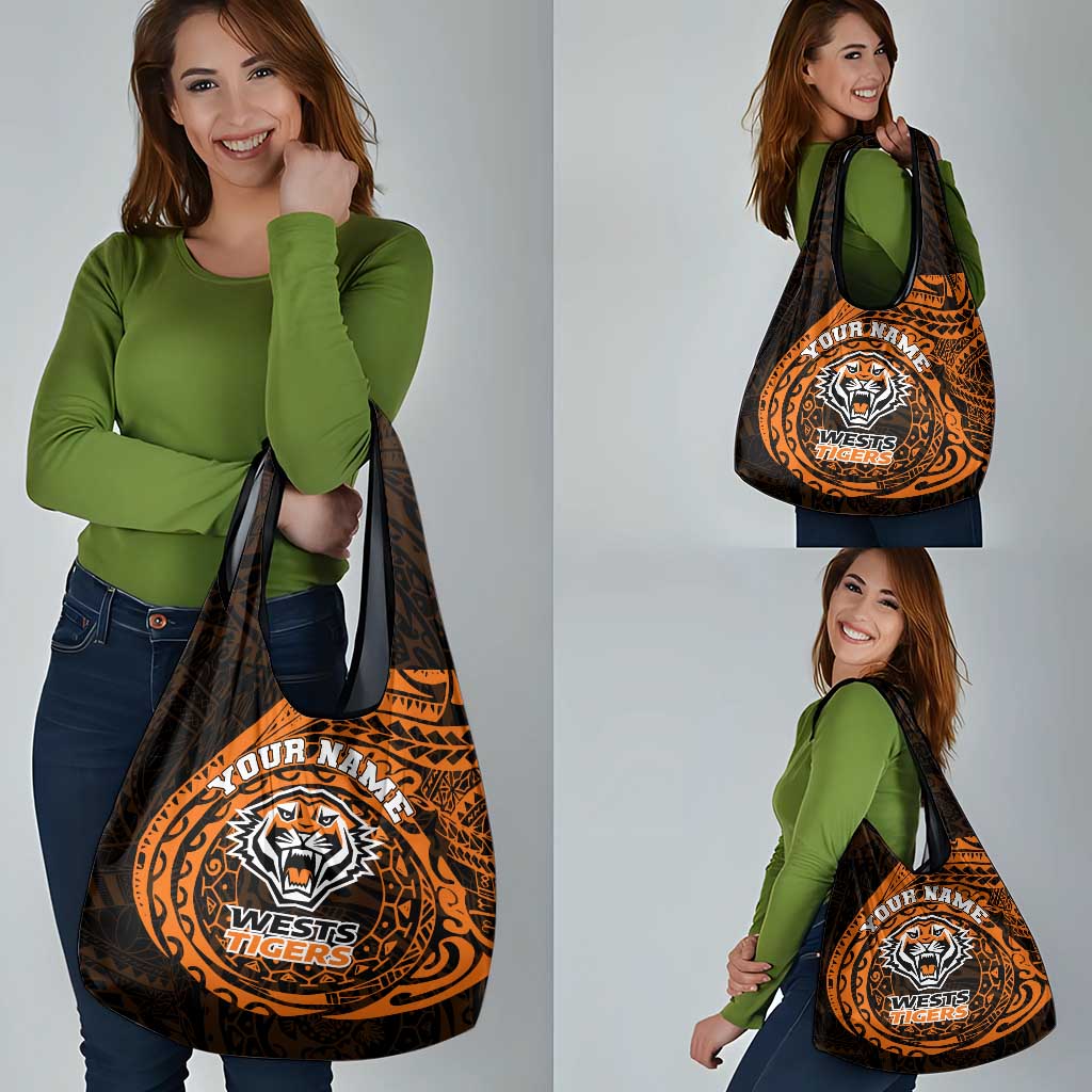 Personalized Wests Tigers Grocery Bag Polynesian Tribal Chest and Sleeve Tattoo