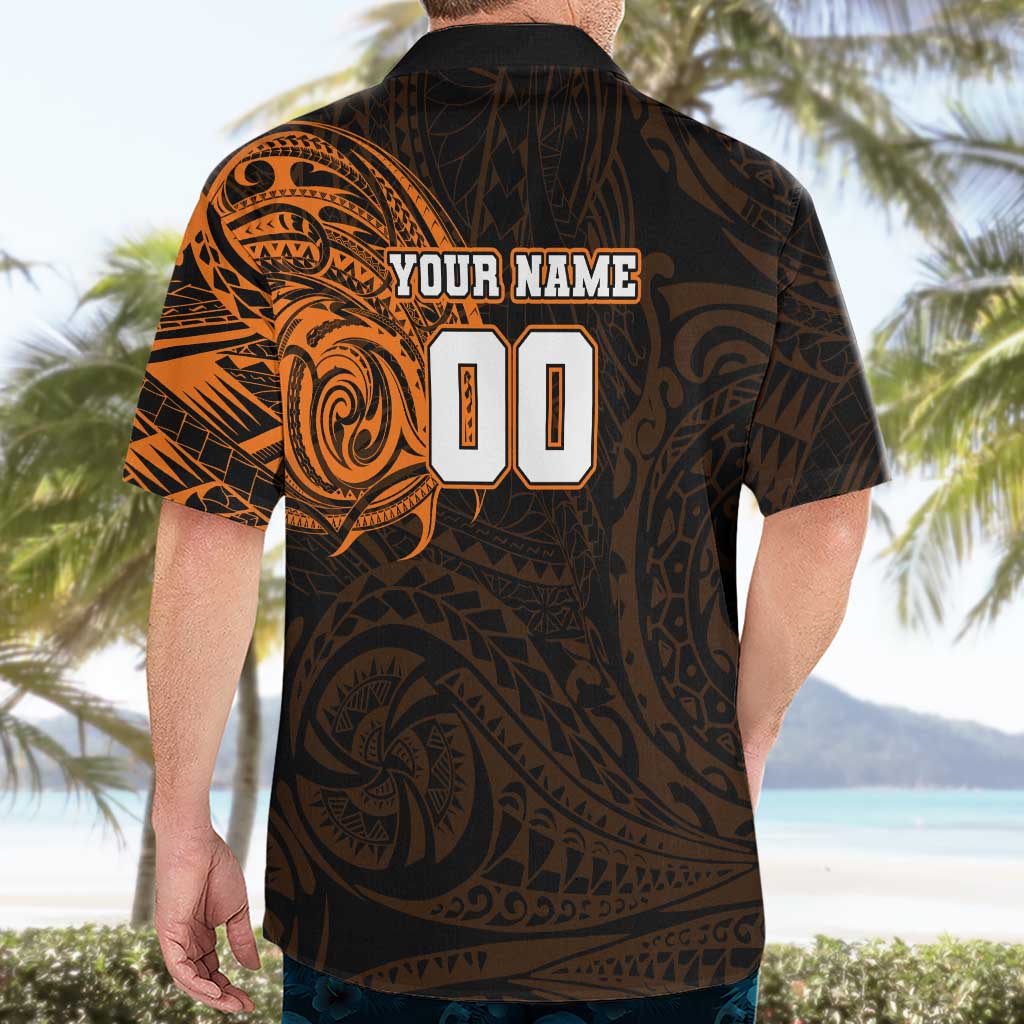 Personalized Wests Tigers Hawaiian Shirt Polynesian Tribal Chest and Sleeve Tattoo