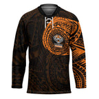 Personalized Wests Tigers Hockey Jersey Polynesian Tribal Chest and Sleeve Tattoo