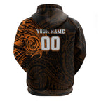 Personalized Wests Tigers Hoodie Polynesian Tribal Chest and Sleeve Tattoo