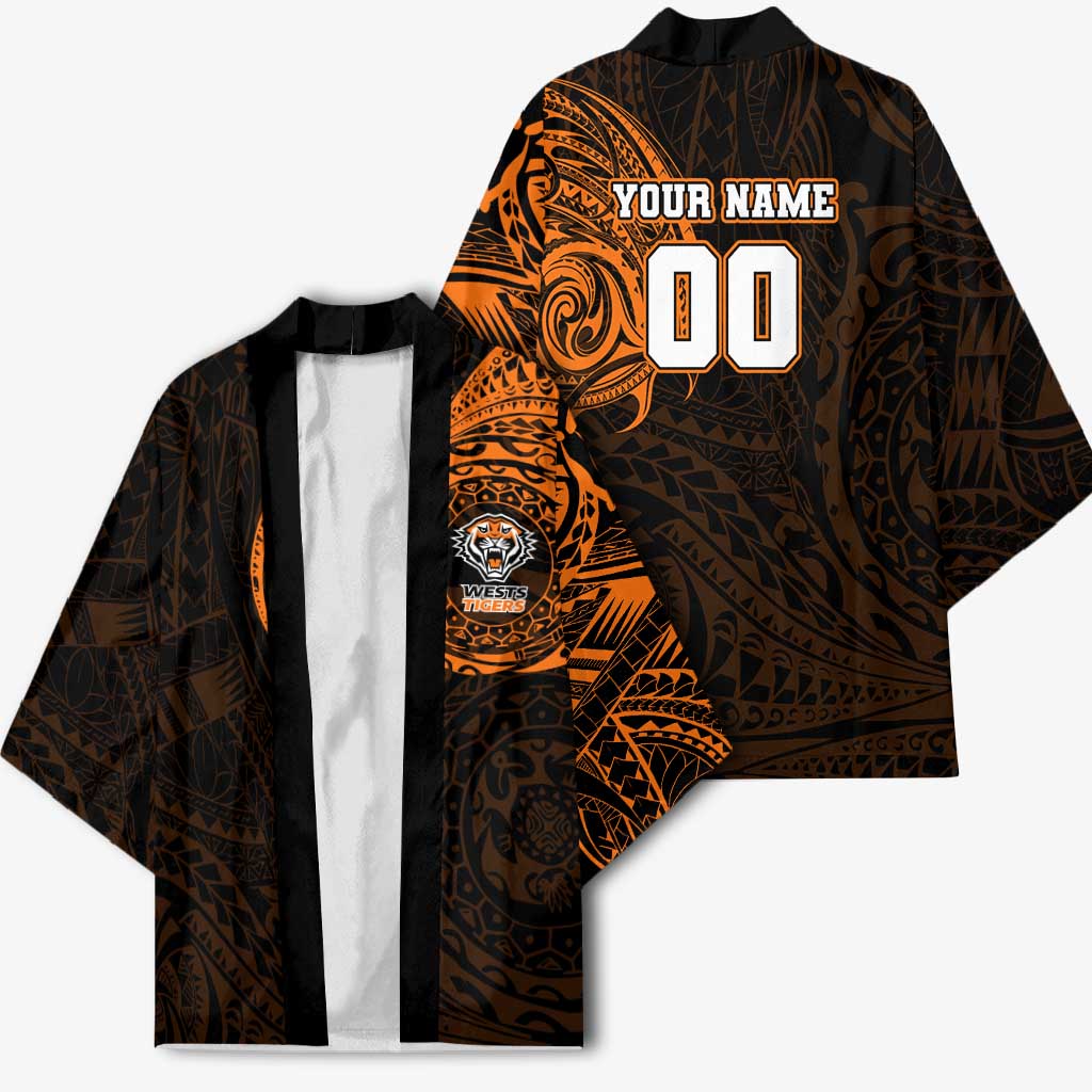 Personalized Wests Tigers Kimono Polynesian Tribal Chest and Sleeve Tattoo