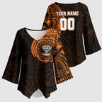 Personalized Wests Tigers Kimono Sleeve Blouse Polynesian Tribal Chest and Sleeve Tattoo