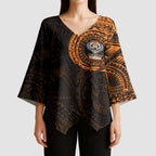 Personalized Wests Tigers Kimono Sleeve Blouse Polynesian Tribal Chest and Sleeve Tattoo