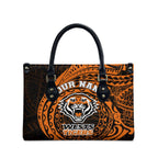 Personalized Wests Tigers Leather Bag Polynesian Tribal Chest and Sleeve Tattoo