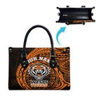 Personalized Wests Tigers Leather Bag Polynesian Tribal Chest and Sleeve Tattoo