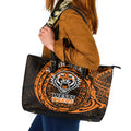 Personalized Wests Tigers Leather Tote Bag Polynesian Tribal Chest and Sleeve Tattoo