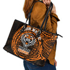 Personalized Wests Tigers Leather Tote Bag Polynesian Tribal Chest and Sleeve Tattoo