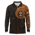 Personalized Wests Tigers Long Sleeve Polo Shirt Polynesian Tribal Chest and Sleeve Tattoo