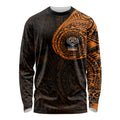 Personalized Wests Tigers Long Sleeve Shirt Polynesian Tribal Chest and Sleeve Tattoo