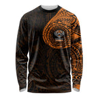 Personalized Wests Tigers Long Sleeve Shirt Polynesian Tribal Chest and Sleeve Tattoo