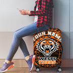 Personalized Wests Tigers Luggage Cover Polynesian Tribal Chest and Sleeve Tattoo