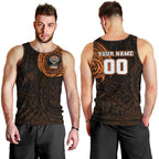 Personalized Wests Tigers Men Tank Top Polynesian Tribal Chest and Sleeve Tattoo