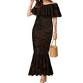 Personalized Wests Tigers Mermaid Dress Polynesian Tribal Chest and Sleeve Tattoo