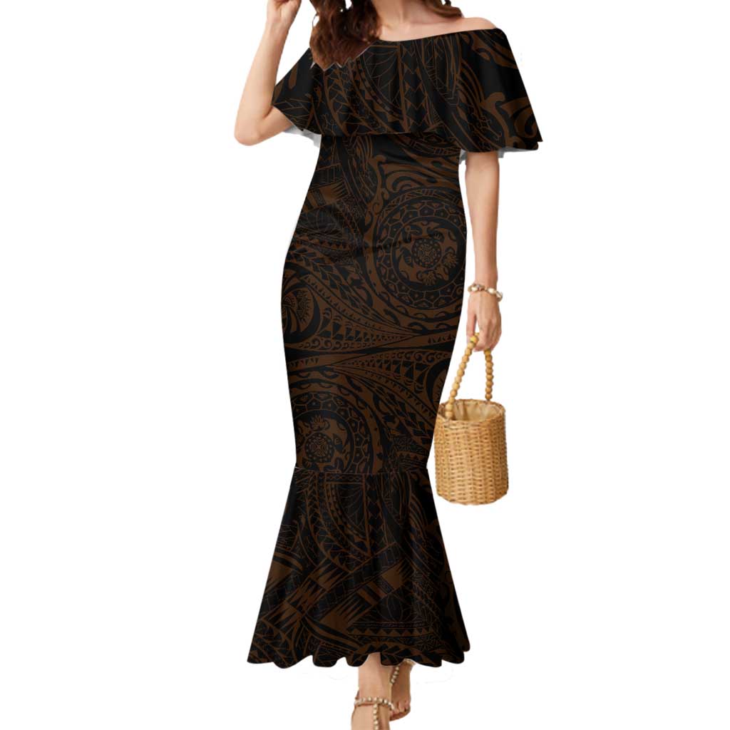 Personalized Wests Tigers Mermaid Dress Polynesian Tribal Chest and Sleeve Tattoo