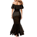 Personalized Wests Tigers Mermaid Dress Polynesian Tribal Chest and Sleeve Tattoo