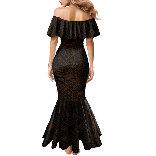 Personalized Wests Tigers Mermaid Dress Polynesian Tribal Chest and Sleeve Tattoo