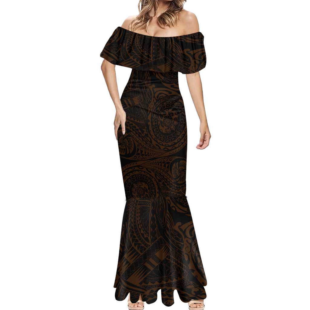Personalized Wests Tigers Mermaid Dress Polynesian Tribal Chest and Sleeve Tattoo