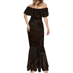 Personalized Wests Tigers Mermaid Dress Polynesian Tribal Chest and Sleeve Tattoo