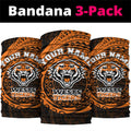 Personalized Wests Tigers Neck Gaiter Polynesian Tribal Chest and Sleeve Tattoo