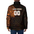 Personalized Wests Tigers Padded Jacket Polynesian Tribal Chest and Sleeve Tattoo