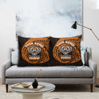 Personalized Wests Tigers Pillow Cover Polynesian Tribal Chest and Sleeve Tattoo