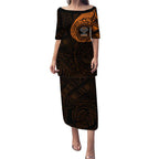 Personalized Wests Tigers Puletasi Polynesian Tribal Chest and Sleeve Tattoo