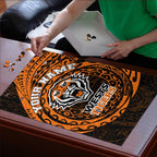 Personalized Wests Tigers Puzzle Polynesian Tribal Chest and Sleeve Tattoo