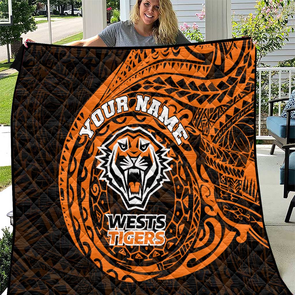 Personalized Wests Tigers Quilt Polynesian Tribal Chest and Sleeve Tattoo