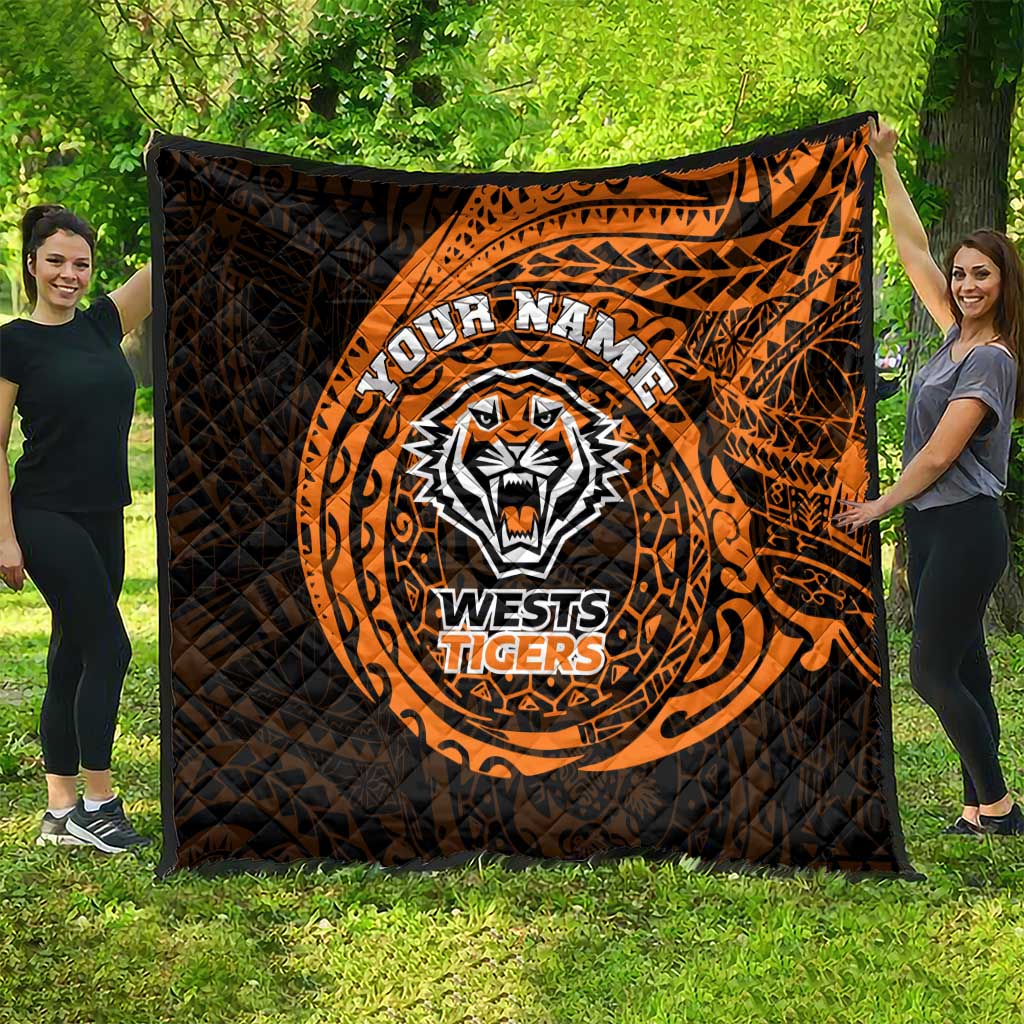 Personalized Wests Tigers Quilt Polynesian Tribal Chest and Sleeve Tattoo