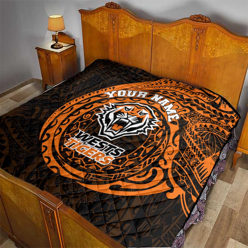 Personalized Wests Tigers Quilt Polynesian Tribal Chest and Sleeve Tattoo