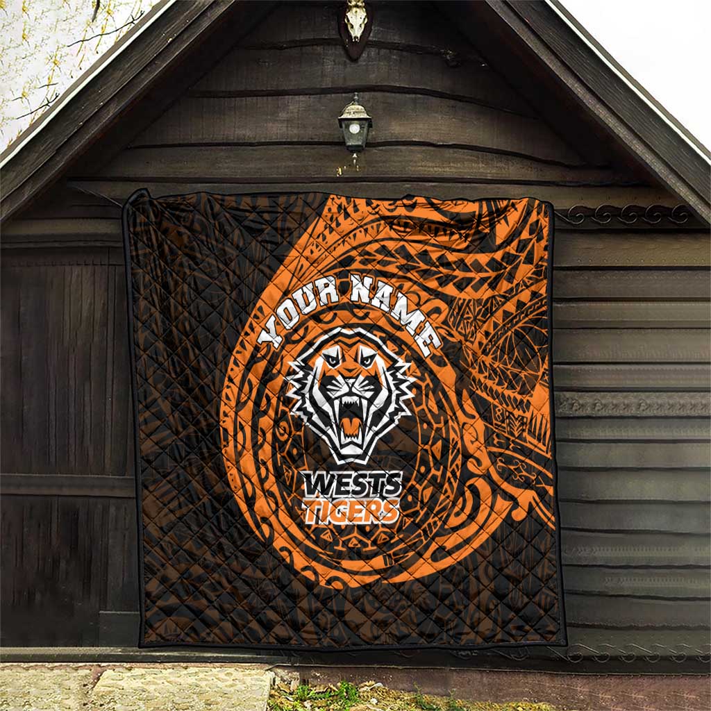 Personalized Wests Tigers Quilt Polynesian Tribal Chest and Sleeve Tattoo