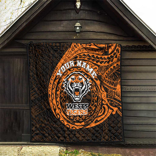 Personalized Wests Tigers Quilt Polynesian Tribal Chest and Sleeve Tattoo