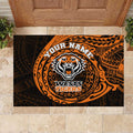 Personalized Wests Tigers Rubber Doormat Polynesian Tribal Chest and Sleeve Tattoo