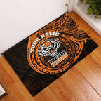 Personalized Wests Tigers Rubber Doormat Polynesian Tribal Chest and Sleeve Tattoo