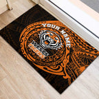 Personalized Wests Tigers Rubber Doormat Polynesian Tribal Chest and Sleeve Tattoo
