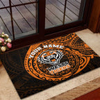 Personalized Wests Tigers Rubber Doormat Polynesian Tribal Chest and Sleeve Tattoo
