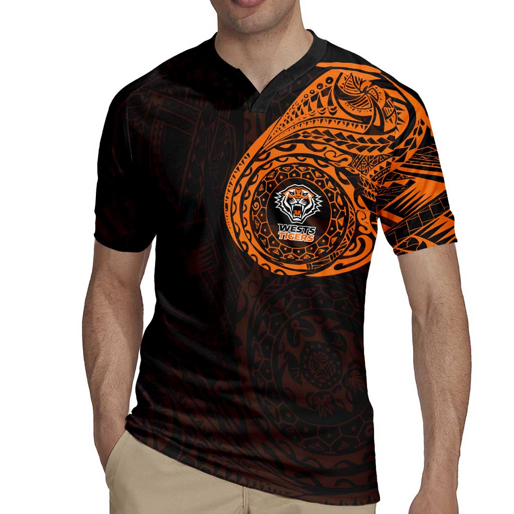 Personalized Wests Tigers Rugby Jersey Polynesian Tribal Chest and Sleeve Tattoo