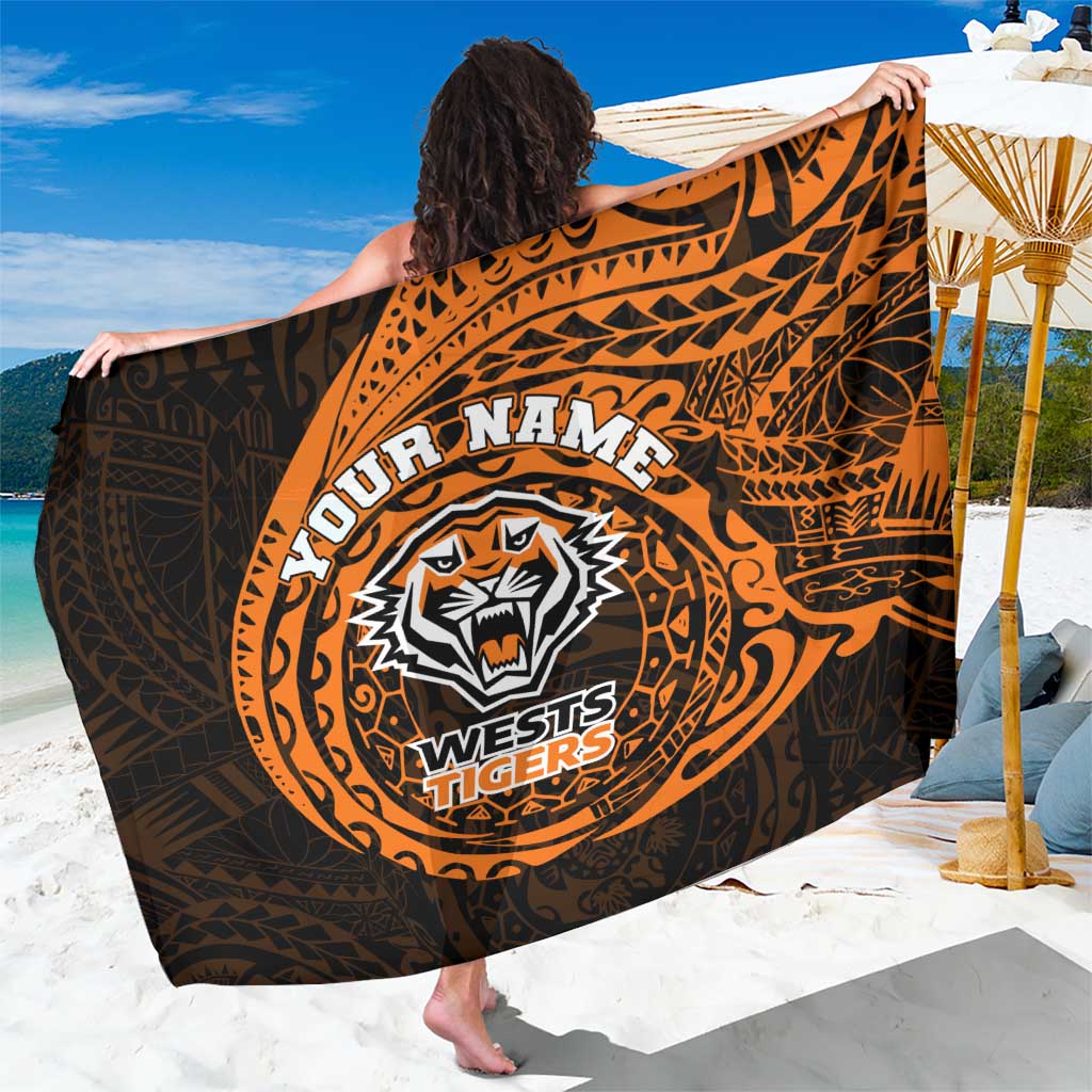 Personalized Wests Tigers Sarong Polynesian Tribal Chest and Sleeve Tattoo