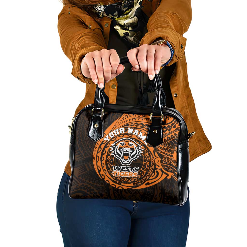 Personalized Wests Tigers Shoulder Handbag Polynesian Tribal Chest and Sleeve Tattoo