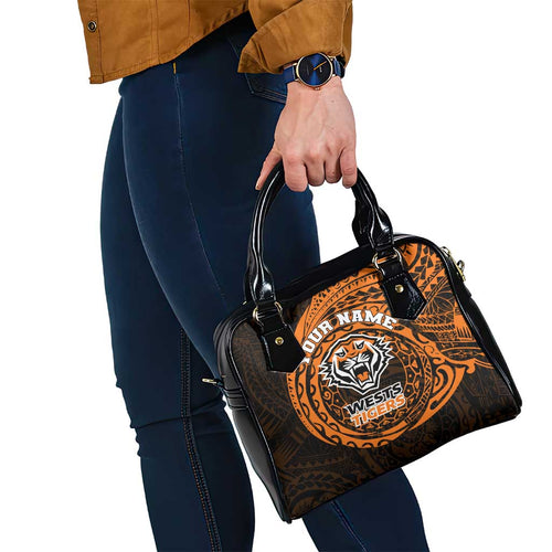 Personalized Wests Tigers Shoulder Handbag Polynesian Tribal Chest and Sleeve Tattoo
