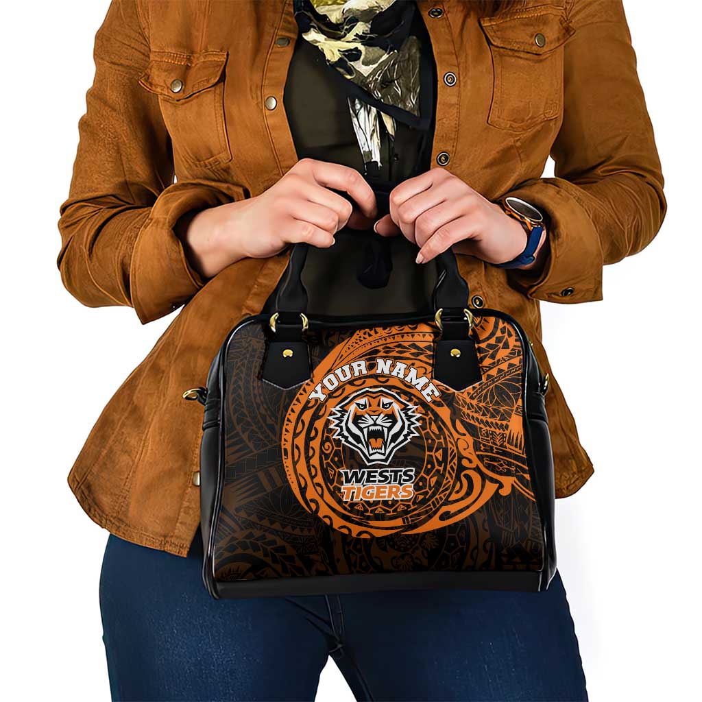 Personalized Wests Tigers Shoulder Handbag Polynesian Tribal Chest and Sleeve Tattoo