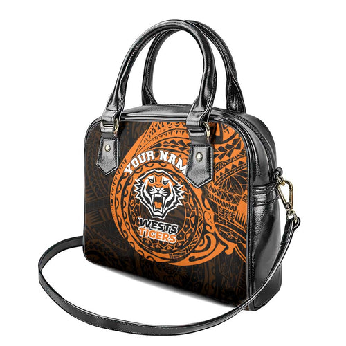 Personalized Wests Tigers Shoulder Handbag Polynesian Tribal Chest and Sleeve Tattoo