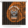 Personalized Wests Tigers Shower Curtain Polynesian Tribal Chest and Sleeve Tattoo