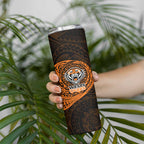 Personalized Wests Tigers Skinny Tumbler Polynesian Tribal Chest and Sleeve Tattoo