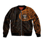 Personalized Wests Tigers Sleeve Zip Bomber Jacket Polynesian Tribal Chest and Sleeve Tattoo