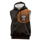 Personalized Wests Tigers Sleeveless Hoodie Polynesian Tribal Chest and Sleeve Tattoo
