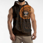 Personalized Wests Tigers Sleeveless Hoodie Polynesian Tribal Chest and Sleeve Tattoo