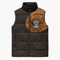 Personalized Wests Tigers Sleeveless Puffer Jacket Polynesian Tribal Chest and Sleeve Tattoo