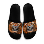 Personalized Wests Tigers Slide Sandals Polynesian Tribal Chest and Sleeve Tattoo